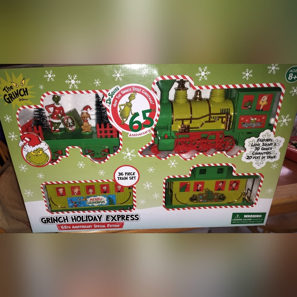 Dr. Seuss "How The Grinch stole Christmas!" 65th Anniversary 36 piece train set